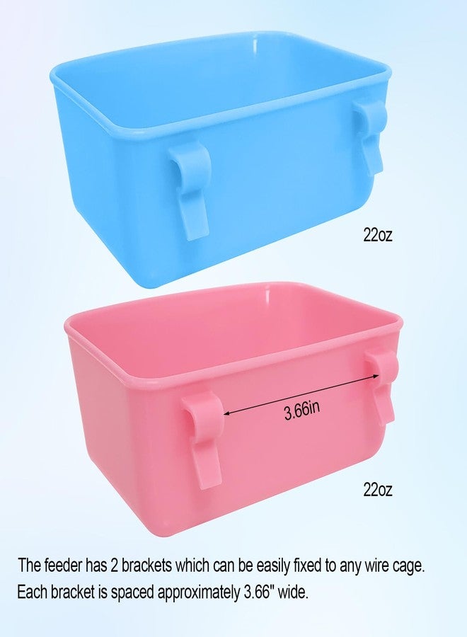 Wanheart 6 Pack Feeder (Blue, Pink), Hanging Feeder,Food and Water Container, Bath Water Bowl Universal for Birds Hamsters Mice Rats Rabbit Guinea Pig Small Pets (M) - Image 3